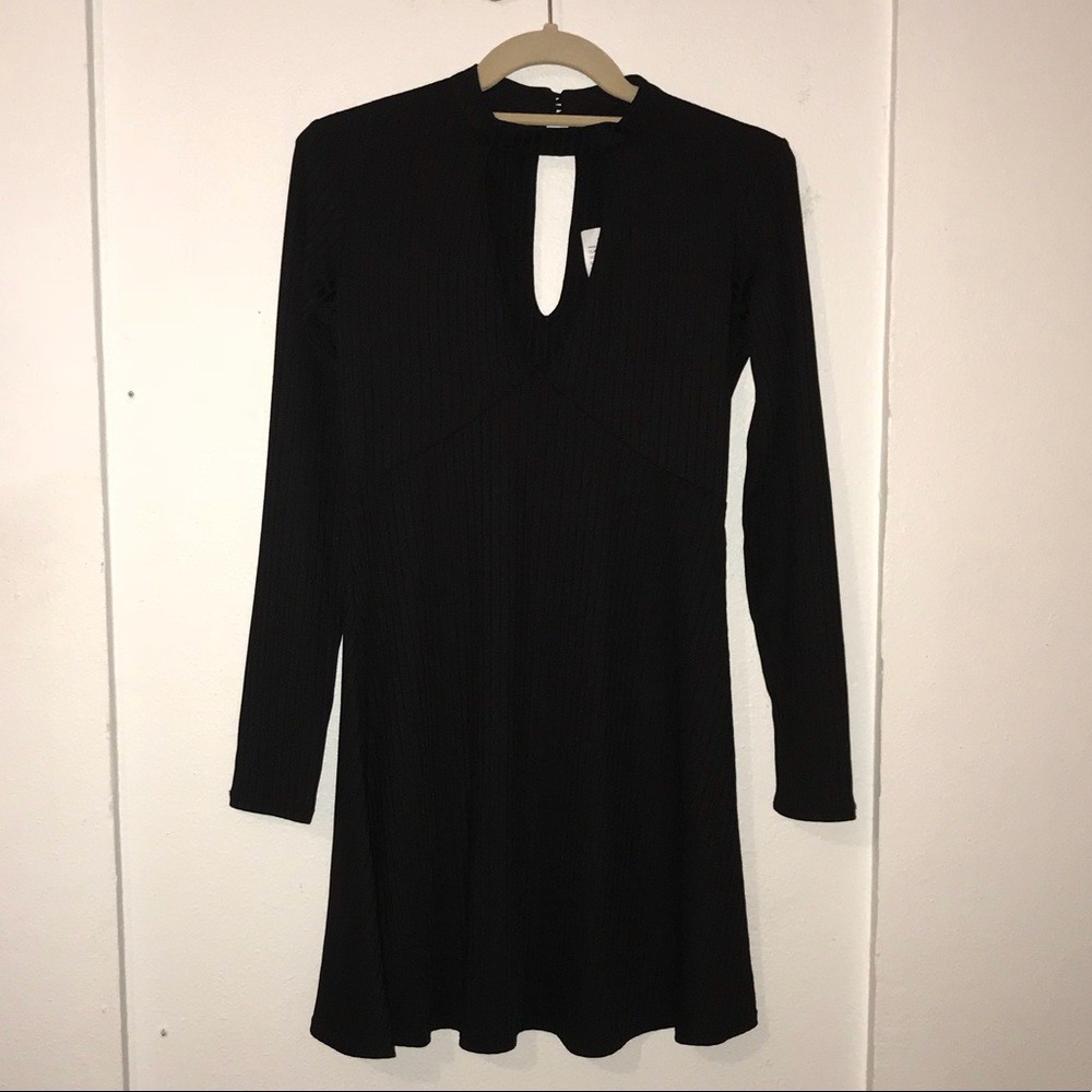 Ribbed Black Dress